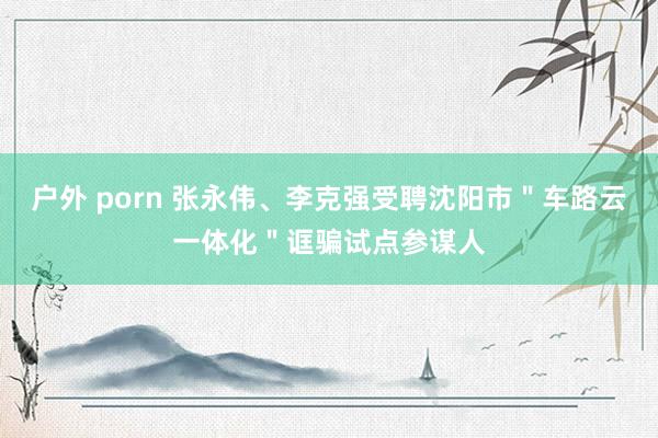 户外 porn 张永伟、李克强受聘沈阳市"车路云一体化"诓骗试点参谋人