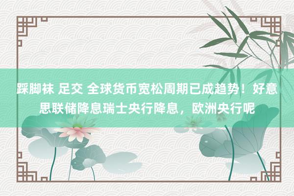 踩脚袜 足交 全球货币宽松周期已成趋势!好意思联储降息瑞士央行降息,欧洲央行呢