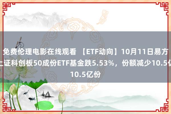 免费伦理电影在线观看 【ETF动向】10月11日易方达上证科创板50成份ETF基金跌5.53%,份额减少10.5亿份