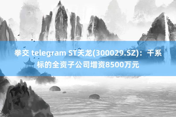拳交 telegram ST天龙(300029.SZ):干系标的全资子公司增资8500万元