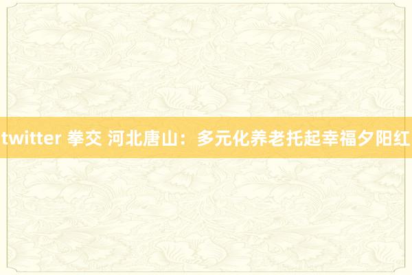 twitter 拳交 河北唐山:多元化养老托起幸福夕阳红
