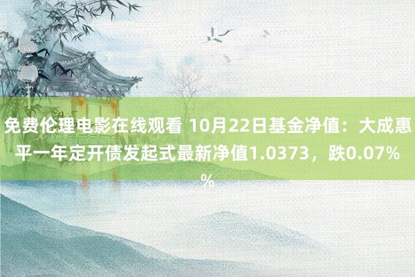 免费伦理电影在线观看 10月22日基金净值:大成惠平一年定开债发起式最新净值1.0373,跌0.07%