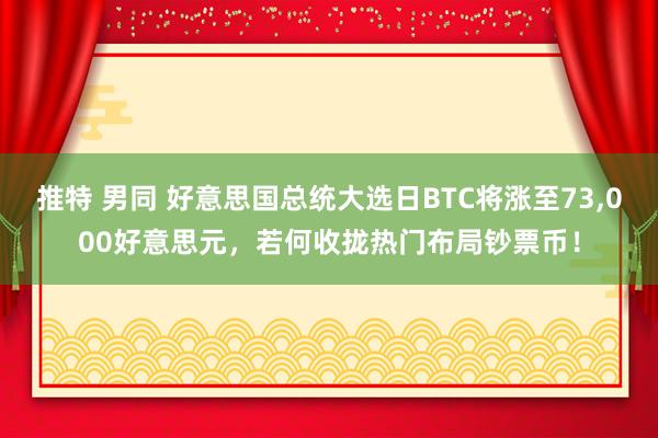 推特 男同 好意思国总统大选日BTC将涨至73,000好意思元,若何收拢热门布局钞票币!