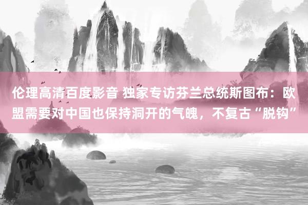 伦理高清百度影音 独家专访芬兰总统斯图布：欧盟需要对中国也保持洞开的气魄，不复古“脱钩”