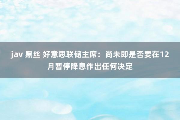 jav 黑丝 好意思联储主席：尚未即是否要在12月暂停降息作出任何决定