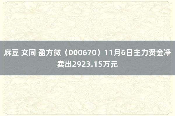 麻豆 女同 盈方微(000670)11月6日主力资金净卖出2923.15万元