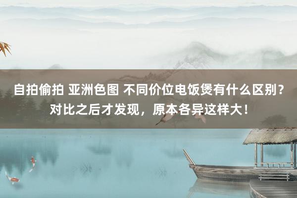 自拍偷拍 亚洲色图 不同价位电饭煲有什么区别?对比之后才发现,原本各异这样大!