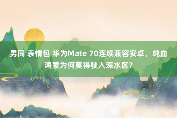 男同 表情包 华为Mate 70连续兼容安卓,纯血鸿蒙为何莫得驶入深水区?