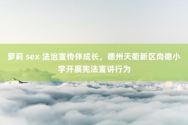 萝莉 sex 法治宣传伴成长,德州天衢新区尚德小学开展宪法宣讲行为