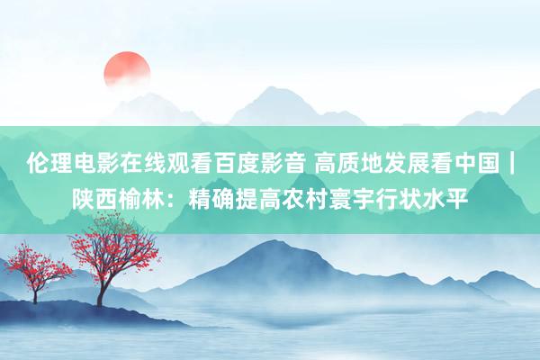 伦理电影在线观看百度影音 高质地发展看中国|陕西榆林:精确提高农村寰宇行状水平