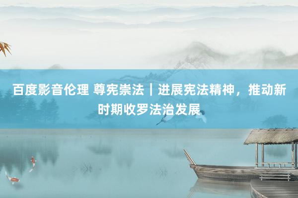 百度影音伦理 尊宪崇法|进展宪法精神,推动新时期收罗法治发展