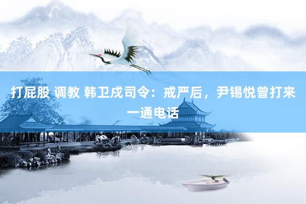 打屁股 调教 韩卫戍司令:戒严后,尹锡悦曾打来一通电话
