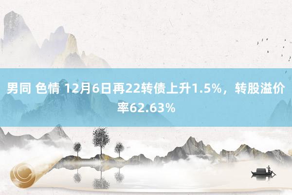 男同 色情 12月6日再22转债上升1.5%,转股溢价率62.63%