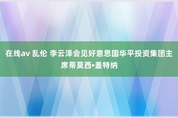 在线av 乱伦 李云泽会见好意思国华平投资集团主席蒂莫西•盖特纳