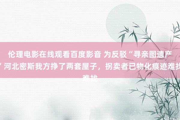 伦理电影在线观看百度影音 为反驳“寻亲图遗产”河北密斯我方挣了两套屋子,拐卖者已物化痕迹难找