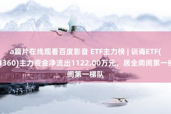 a篇片在线观看百度影音 ETF主力榜 | 训诲ETF(513360)主力资金净流出1122.00万元,居全阛阓第一梯队