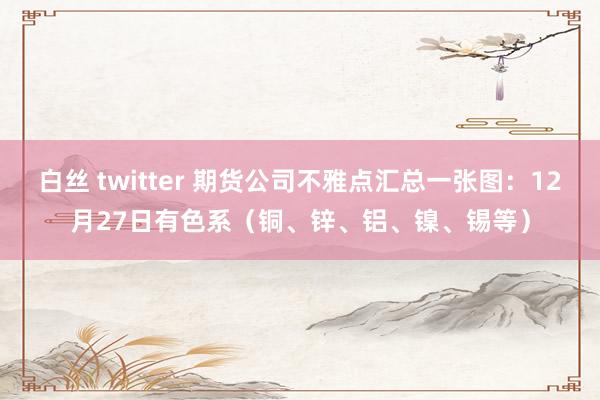 白丝 twitter 期货公司不雅点汇总一张图:12月27日有色系(铜、锌、铝、镍、锡等)