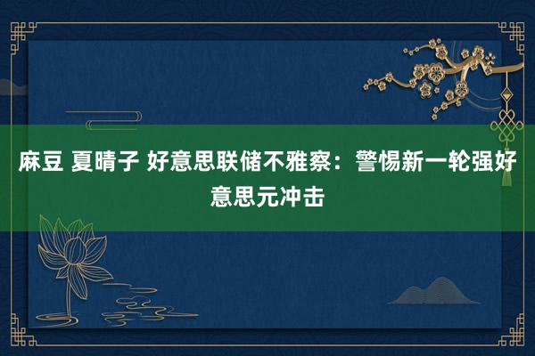 麻豆 夏晴子 好意思联储不雅察:警惕新一轮强好意思元冲击