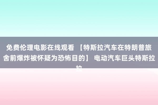免费伦理电影在线观看 【特斯拉汽车在特朗普旅舍前爆炸被怀疑为恐怖目的】 电动汽车巨头特斯拉