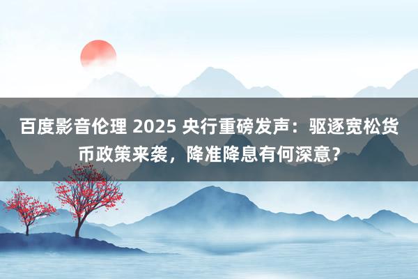 百度影音伦理 2025 央行重磅发声：驱逐宽松货币政策来袭，降准降息有何深意？