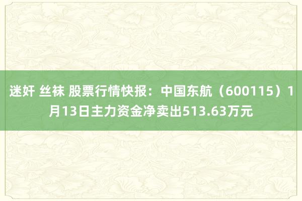 迷奸 丝袜 股票行情快报:中国东航(600115)1月13日主力资金净卖出513.63万元