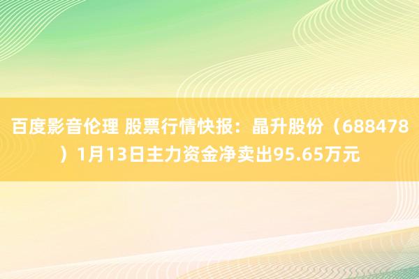 百度影音伦理 股票行情快报：晶升股份（688478）1月13日主力资金净卖出95.65万元