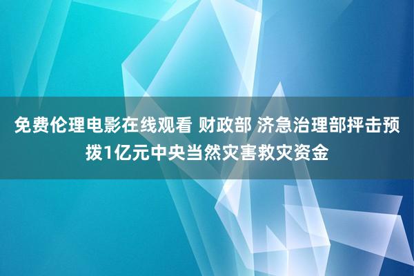 免费伦理电影在线观看 财政部 济急治理部抨击预拨1亿元中央当然灾害救灾资金