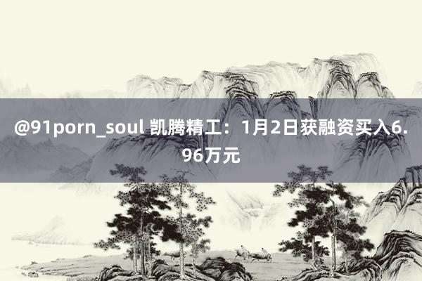 @91porn_soul 凯腾精工：1月2日获融资买入6.96万元