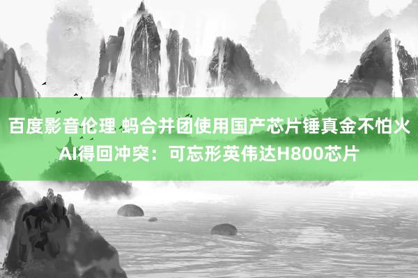 百度影音伦理 蚂合并团使用国产芯片锤真金不怕火AI得回冲突:可忘形英伟达H800芯片