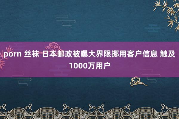 porn 丝袜 日本邮政被曝大界限挪用客户信息 触及1000万用户