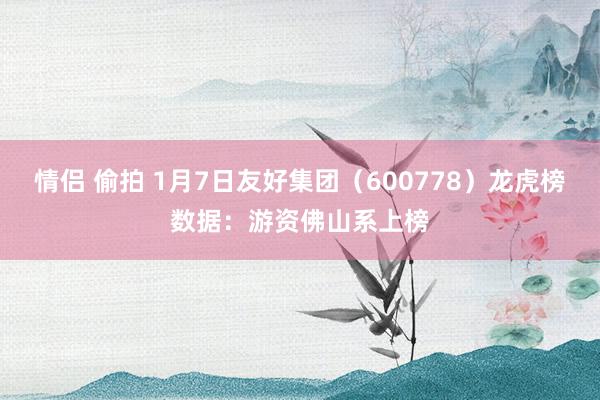 情侣 偷拍 1月7日友好集团（600778）龙虎榜数据：游资佛山系上榜
