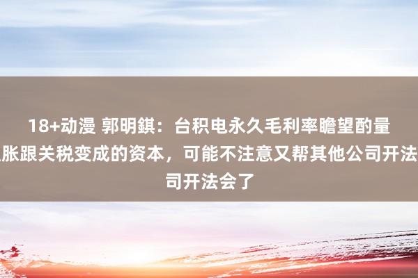 18+动漫 郭明錤：台积电永久毛利率瞻望酌量了通胀跟关税变成的资本，可能不注意又帮其他公司开法会了