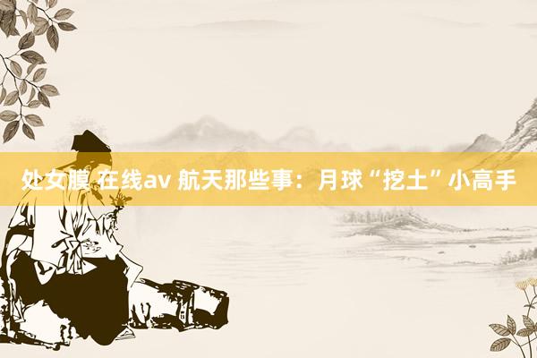 处女膜 在线av 航天那些事：月球“挖土”小高手