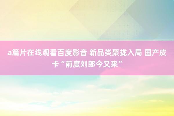 a篇片在线观看百度影音 新品类聚拢入局 国产皮卡“前度刘郎今又来”